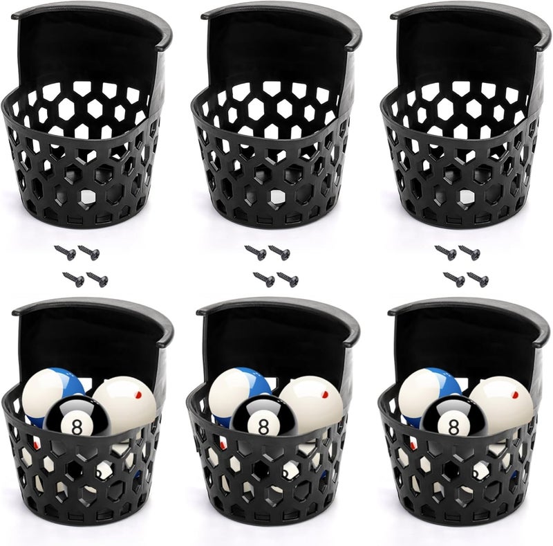 Eorbow 6 Pack Pool Table Pockets, Heavy Duty Billiard Set Including 4 Corner and 2 Side Pockets - Image 1